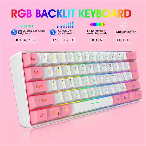 Snpurdiri 60 Wired Gaming Keyboard True Rgb Backlit Ultra Compact Mi