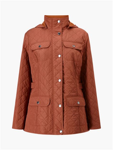 Four Seasons Hooded Quilted Jacket Copper At John Lewis And Partners