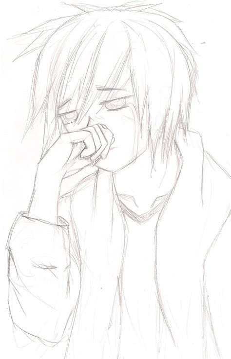 Anime Boy Crying Drawing Posted By Andrew Joseph