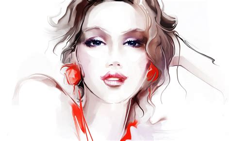 Wallpaper Face Drawing Women Artwork Cartoon Mouth Nose Head