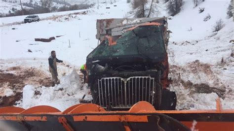 Snowplow Hit By Semi Truck Crashes Into Utah Canyon Cnn