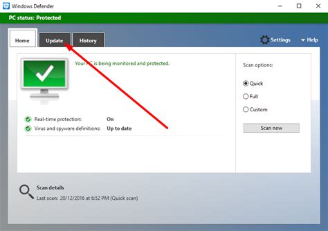 Manually Update Windows Defender In Windows 10