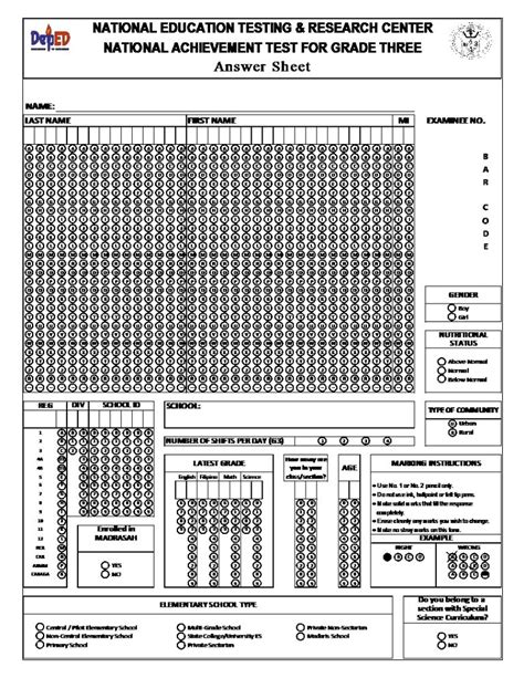 14 Sample Toeic Answer Sheet A43