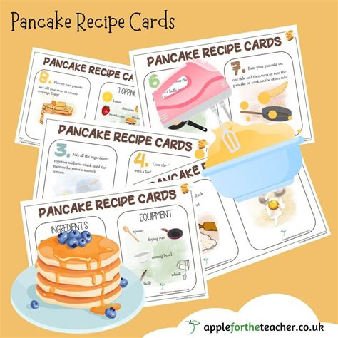 Pancake Recipe Cards Instructions Apple For The Teacher Ltd