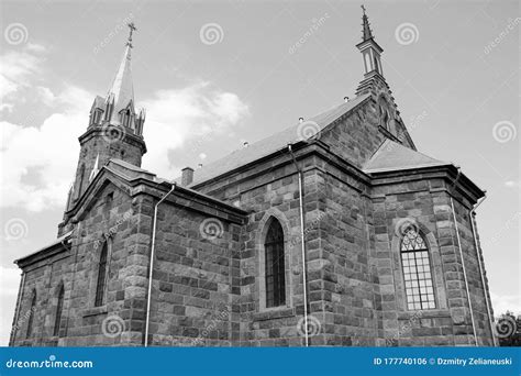 Old Beautiful Church Black And White Photo Stock Photo Image Of