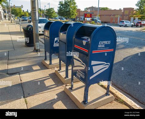 United States Postal Service Mailboxes Forest Park Illinois Stock