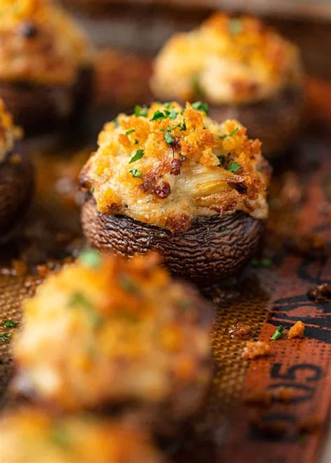 These Easy Crab Dip Stuffed Mushrooms Are A Great Party Appetizer In Crab Stuffed
