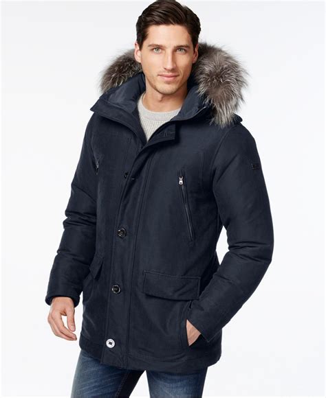 Mens Black Parka With Fur Hood A Basic Look The Streets Fashion