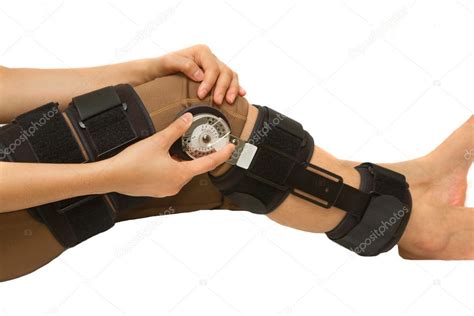 Adjustable Angle Knee Brace Support For Leg Or Knee Injury — Stock