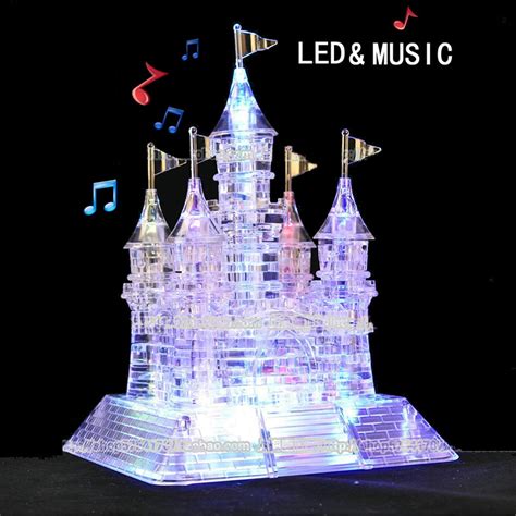 3d assembly crystal castle puzzle 3d musical jigsaw with beautiful light up q6o9 ebay
