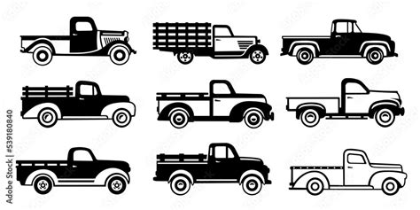 Fototapeta Farm Truck Svg Vintage Pickup Svg Classic Truck Svg Retro