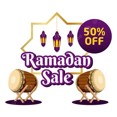Ramadan Sale Banner With Lantern And Pattern 50 Banner Ramadan Sale