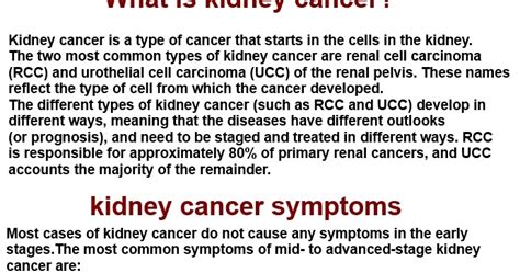 Cancer Symptoms Causes And Treatment Kidney Cancer Symptoms