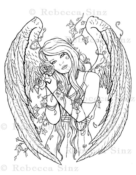 Beautiful Angel Coloring Page Adult Colouring Fairies Angels My Xxx Hot Girl