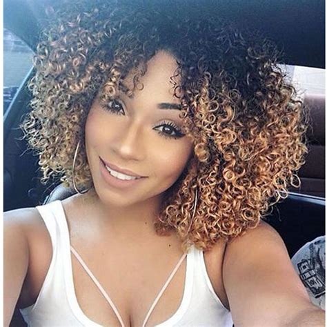 Amir Short Afro Kinky Curly Synthetic Wigs For Black Women Ombre Blonde