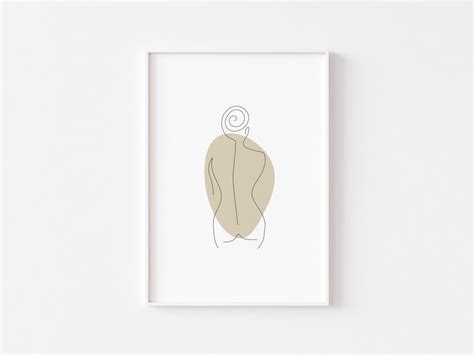 Continuous Line Art Of Nude Woman Body Illustration Art Print Abstract