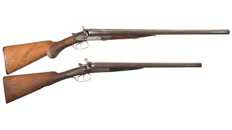 Two Engraved Double Barrel Hammer Shotguns Rock Island Auction