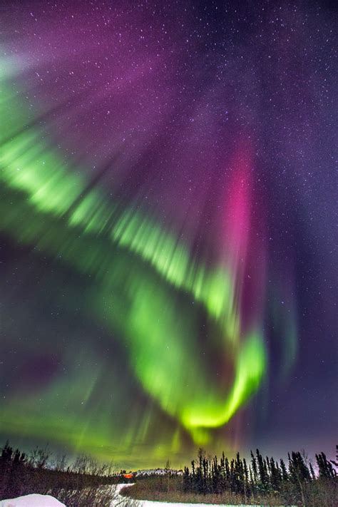 Colorful Lights In The Sky In Alaska Hunting The Northern Lights In Fairbanks Alaska