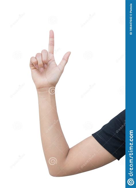 Right Hand A Woman Show Forefinger Index Finger And Thumb Action In