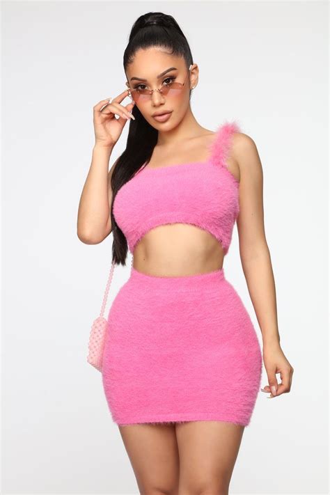 It S So Fluffy Skirt Set Hot Pink In 2020 Hot Pink Fashion Fluffy