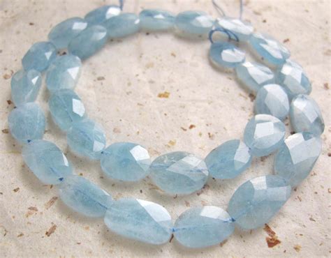 Aa Baby Blue Aquamarine Designer Faceted Slice Nugget Beads
