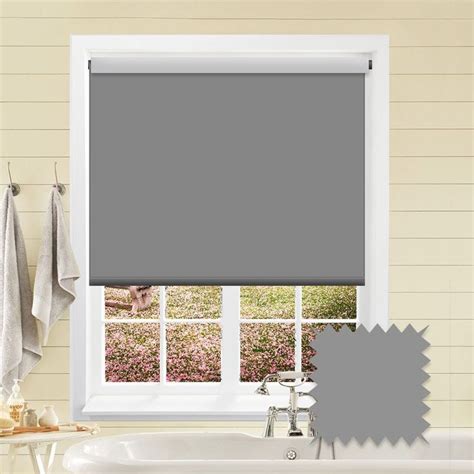 A Plain Roller Blind In Blackout Bermuda Grey Fabric This Roller Blind