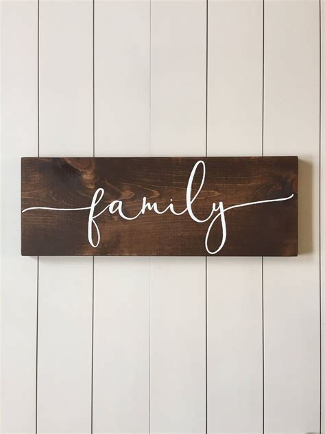 Family Wood Sign Hand Painted | Wood Wall Art, Wood Wall Art, Rustic ...