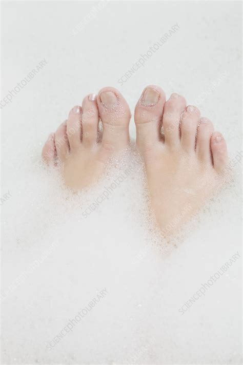 Womans Feet In Bubble Bath Stock Image F0041133
