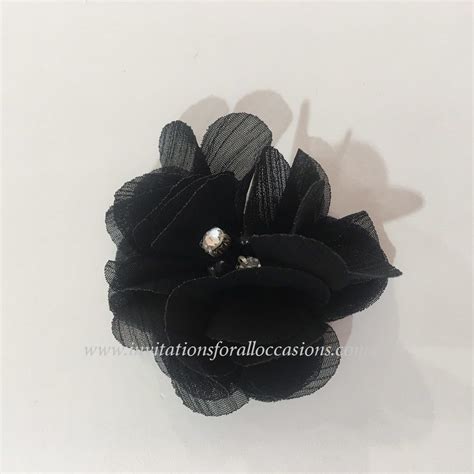 Dainty Fabric Flower Sm Black Invitations For All Occasions