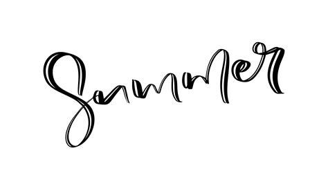 hand drawn lettered text summer calligraphic season inscription vector handwritten typography