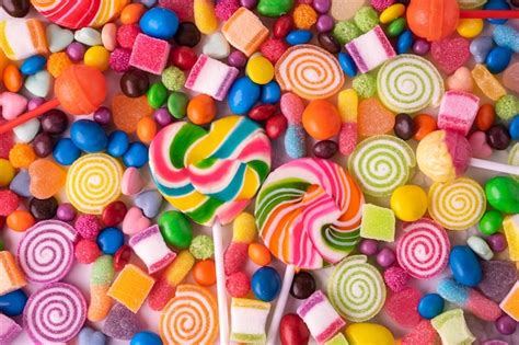 Dulces De Paletas Y Mermelada De Azúcar De Varios Colores Dulces