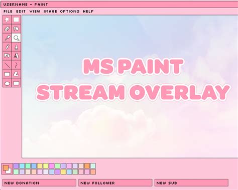 Cute Pink Ms Paint Twitch Overlay Creative Art Stream Etsy Canada
