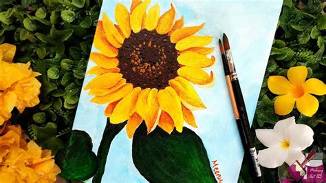 Painting In A Box Sunflower Diy Acrylic Paint Kit Step By 49 Off