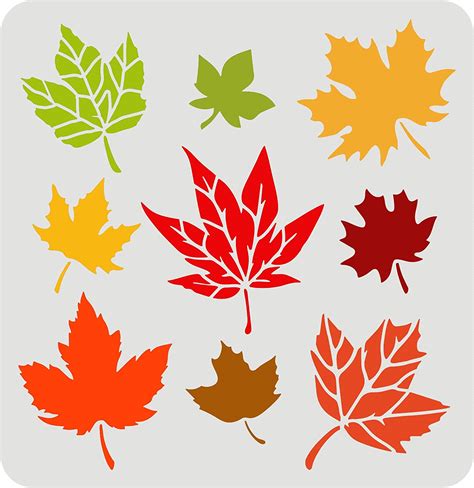 Fingerinspire Maple Leaves Stencils 30x30cm Autumn Leaves Stencil