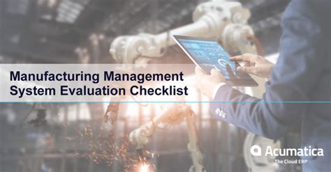 Manufacturing Management System Evaluation Checklist Evron Computer