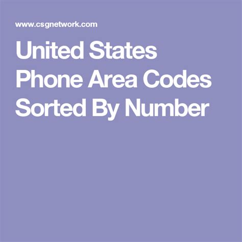 United States Phone Area Codes Sorted By Number Fighter United