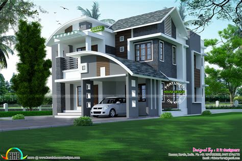 4 Bedroom 2410 Sq Ft Mixed Roof Home Kerala Home Design And Floor