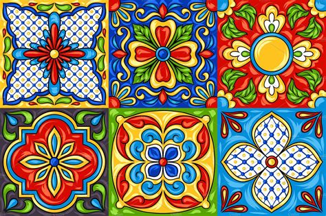 Mexican Talavera Ceramic Tile Custom Designed Textures Creative Market