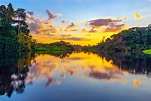 Sonnenuntergang im Amazonas Regenwald im Yasuni Nationalpark (small ...