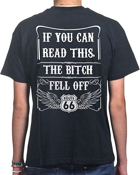 If You Can Read This The Bitch Fell Off Funny Bikers T Shirt Amazon De Bekleidung