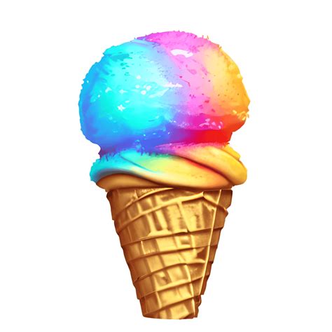 Vintage Drawing Of Rainbow Colors Sherbert Ice Cream Cone Creative Fabrica