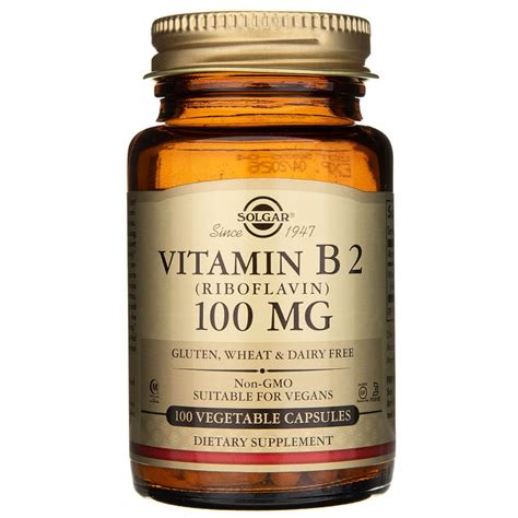 Solgar Vitamin B2 Riboflavin 100 Mg 100 Veg Capsules Medpak Reviews On Judgeme