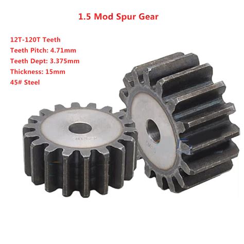 15 Mod Spur Gear 15m 12t 120t Teeth Flat Gearmotor Transmissi