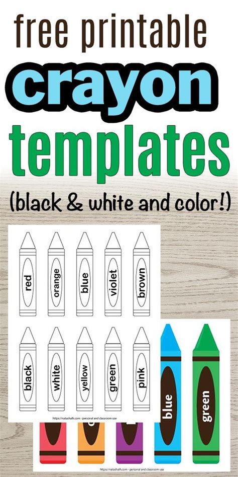 Free Printable Crayon Templates Crayon Template Label Templates