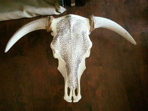 Reduced Until 930 Rhinestone Cow Skull With Horns