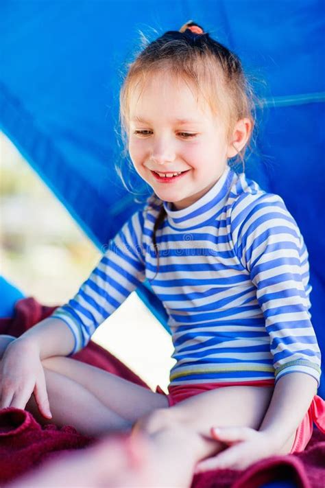 Little Girl Feet On A Beach Towel Stock Photo Image Of Holiday Feet