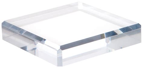 Plymor Clear Polished Acrylic Square Beveled Display Base 5 W X 5 D