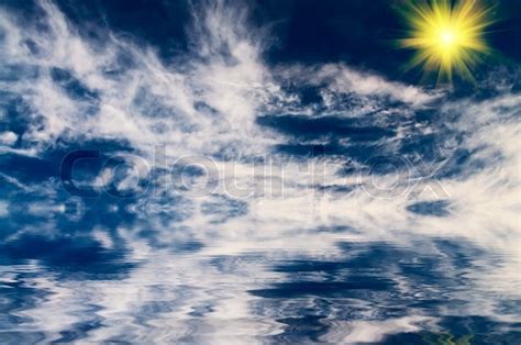 Serenity Blue Sky With Clouds Above Stock Photo Colourbox