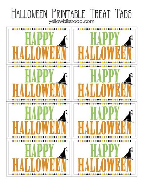 Free Printable Printable Halloween Tags For Goodie Bags
