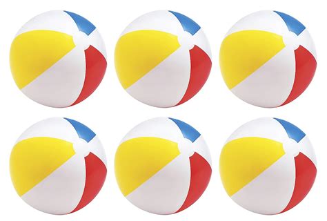 6 Pack 20 20 Intex Glossy Panel Colorful Beach Ball Outdoor Games